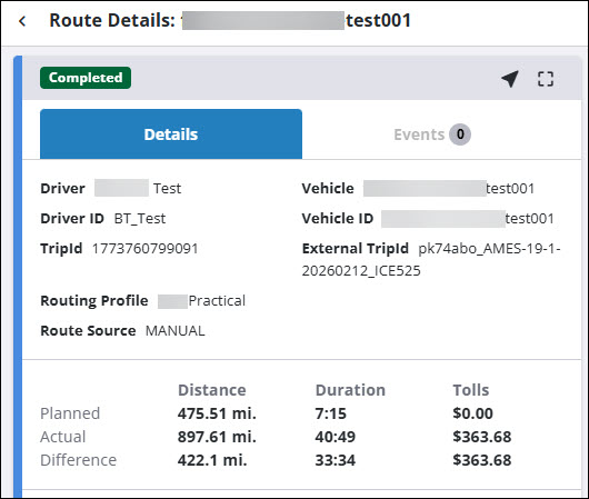 RouteReporter Route Details page