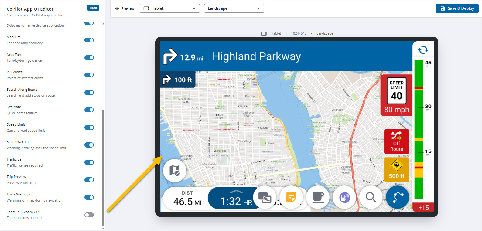 Toggle on/off UI components