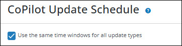 CoPilot Update Schedule screen