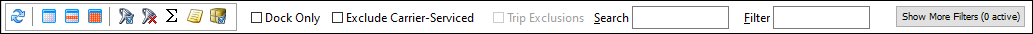 deliveries tab toolbar