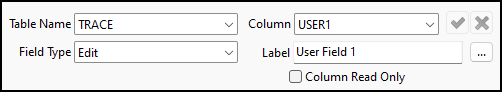 The TRACE User Fields setup pane.