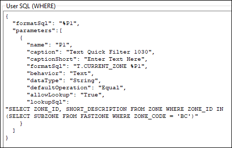 User SQL field containing JSON