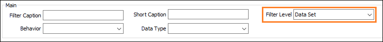 Filter Level field highlighted in Quick Filter Builder header