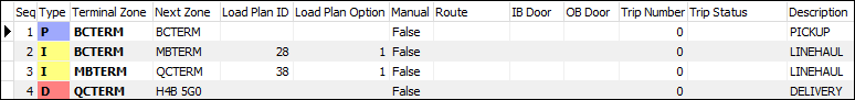 A terminal plan with a pickup move