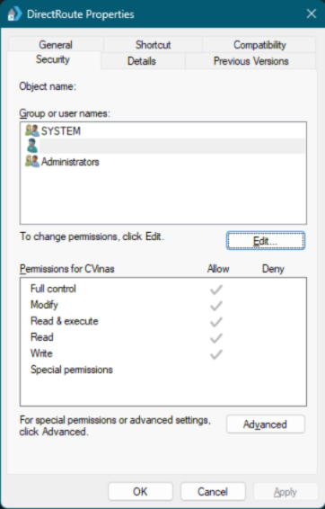 permissions folder