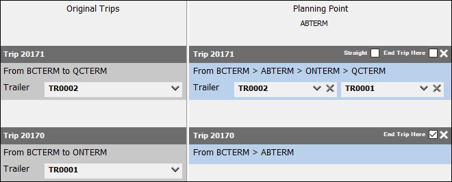 A merge trip going from BCTERM to ABTERM to ONTERM to QCTERM.