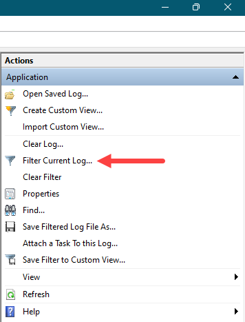 filter current log