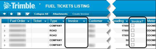 Invoices Fuel Ticket