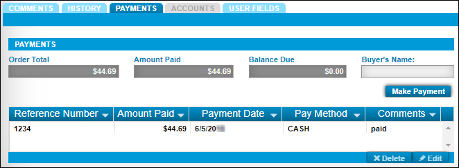 Invoice Payments Tab