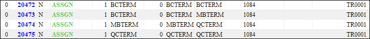 A trip grid with four trips with the same Op Plan ID.