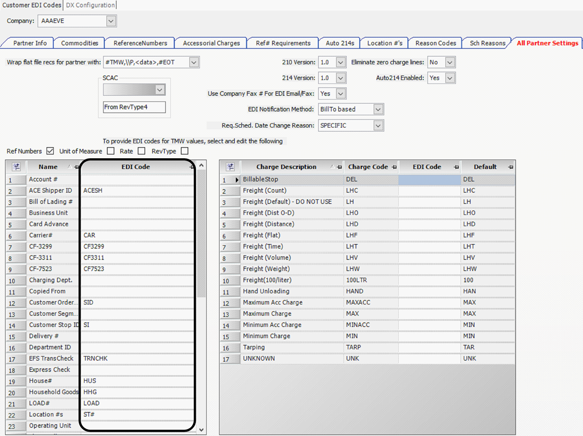 Verifying EDI codes created in labels :: Interface Settings