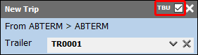 A selected checkbox labeled TBU.