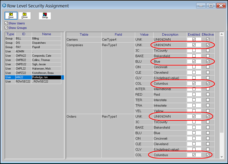Assigning security to a user or group :: TMW Back Office