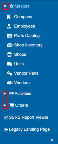 The Master Pages menu expanded
