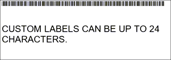 Image states "Custom labels can be up to 24 characters.