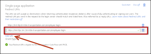 The Single-page application with the Add Url link emphasized