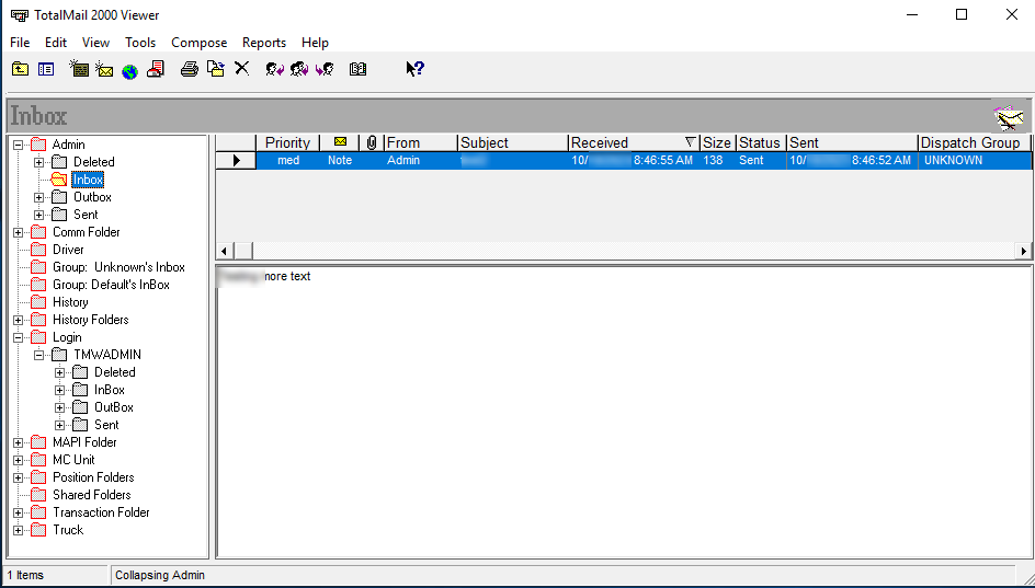 Screenshot of the main TotalMail 2000 Viewer window.