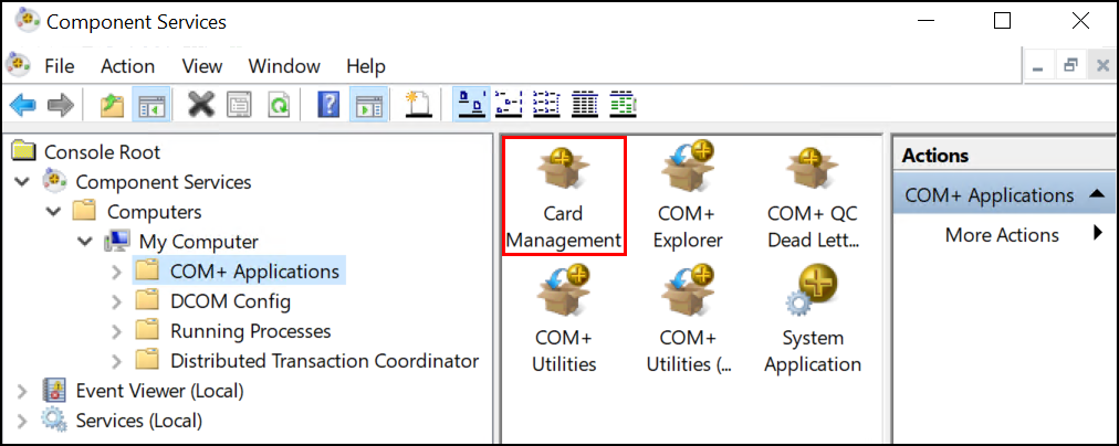 The Card Management application.