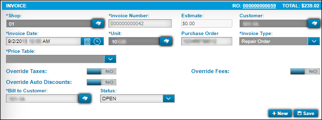 Invoice Header