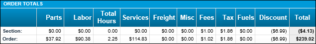 Invoice Order Totals