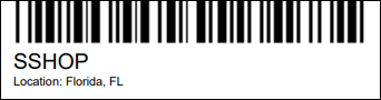Example of a shop label barcode
