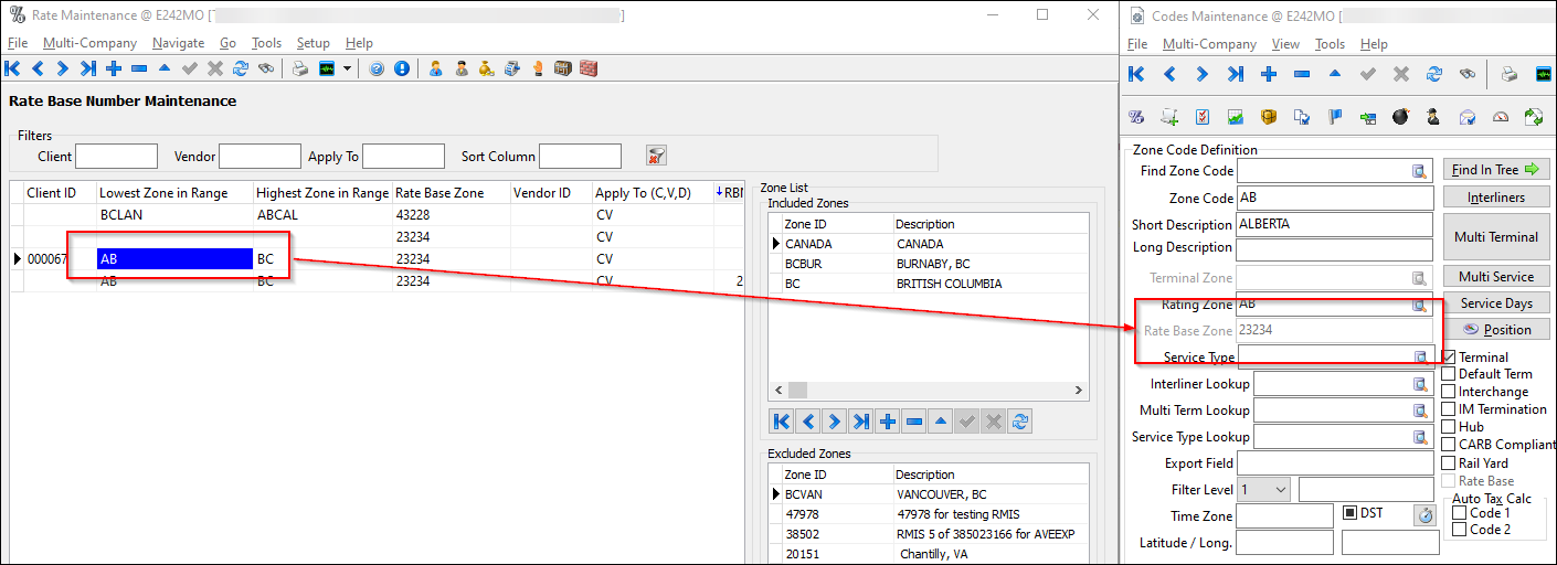 A zone code with its Rate Base Zone emphasized.