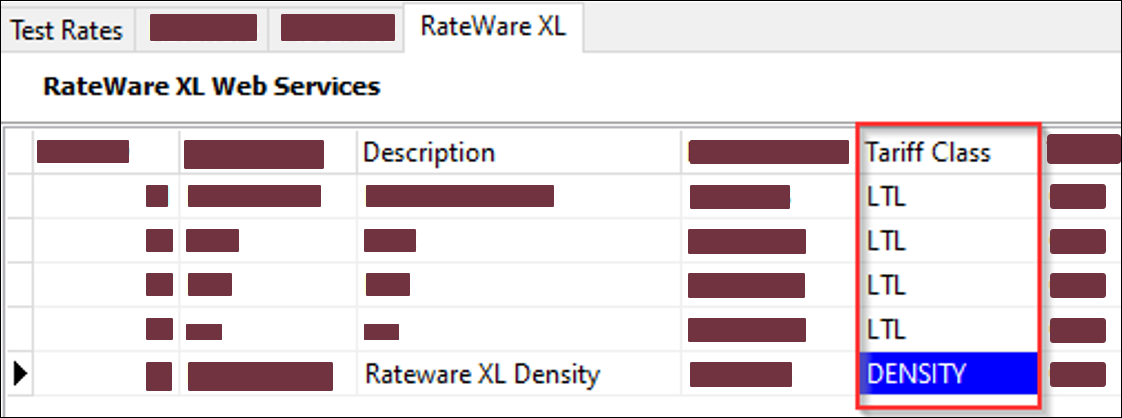 The Rateware XL tab.