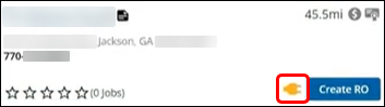 Vendor location card with golden plug icon
