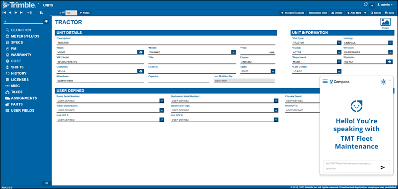 TMT page with the Compass window open