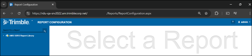 Report Configuration page