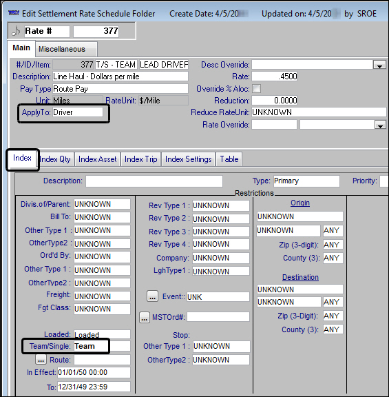 Edit Settlement Rate Schedule Folder2