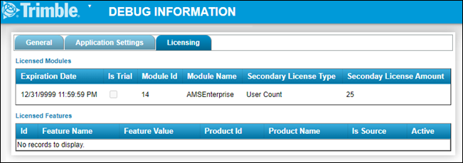 Licensing Tab