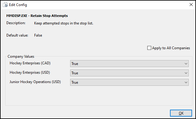 The Retain Stop Attempts app config.