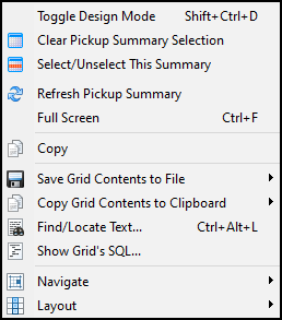 A shortcut menu.