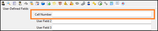 A freeform text entry field labeled cell number.