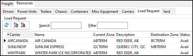 The Load Request tab.
