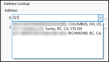 A list of suggested addresses.