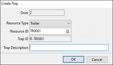 A window showing the door number and options to enter a resource type