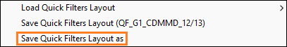 The Save Quick Filters Layout as option.