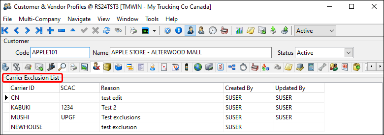 The Carrier Exclusion List.