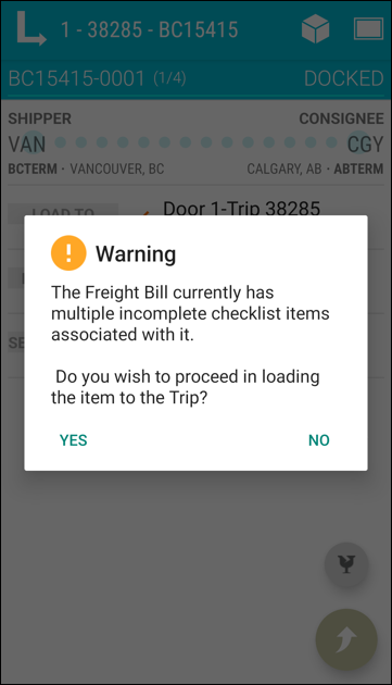 A warning for multiple checklist items.