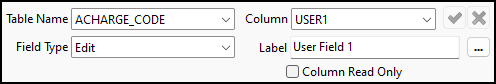 The CLAIM User Fields setup pane.
