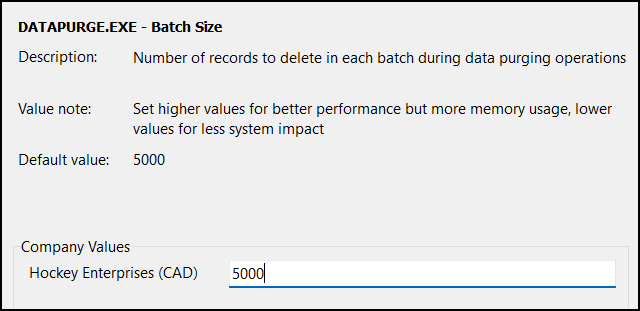 The Batch Size app config.