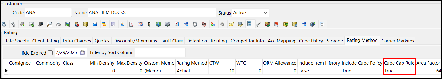 The Cube Cap Rule setting.