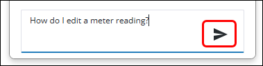 The question box with the Send icon emphasized