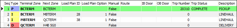 A terminal plan with a pickup move that is complete.