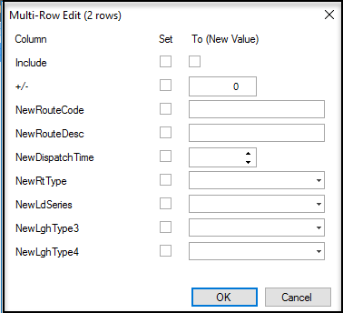 Multi row edit